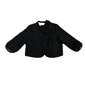 Erin Featherson Target Women’s Jacket  XL Brocade Crop Bow Textured Puff Sleeves